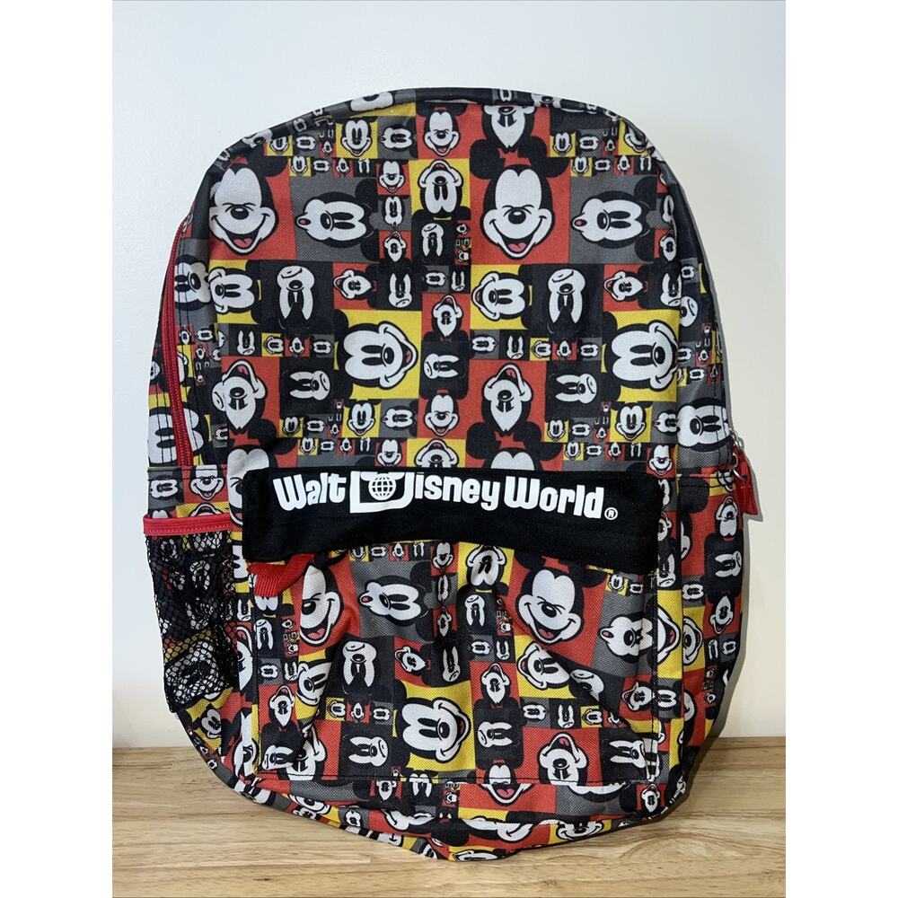 Walt Disney World Theme Parks Authentic Backpack Mickey Mouse Pop Art Faces EUC
